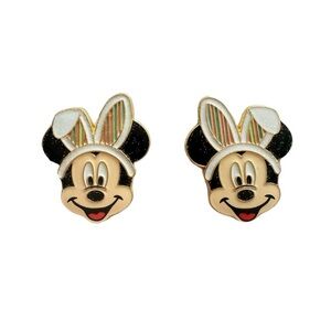 Disney x BaubleBar Mickey Mouse Easter Bunny Limited Edition Stud Earrings - NWT